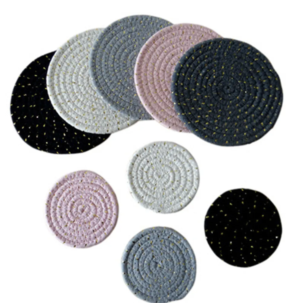 1pc Mat Cotton Thread Coaster Handmade Table Mat Household Thermal Insulation Mat Round Coaster Antiskid Mat Kitchen Accessories
1pc Mat Cotton Thread Coaster Handmade Table Mat Household Thermal Insulation Mat Round Coaster Antiskid Mat Kitchen Accessories