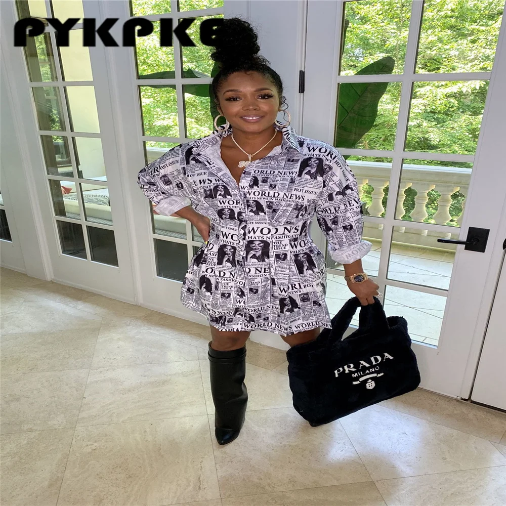 Women Dresses Fashion Long Sleeve Print Casual Dress Loose Buttons Mini Shirt Dress Women Clothing 2021
Women Dresses Fashion Long Sleeve Print Casual Dress Loose Buttons Mini Shirt Dress Women Clothing 2021
