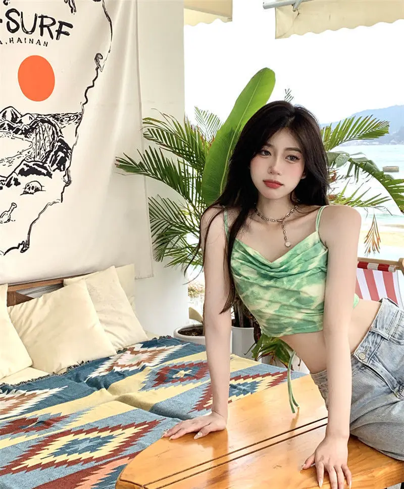 Backless Sexy Spaghetti Strap Top Tie Dye Top Backless Bandaged Sexy Crop Tops Summer Streetwear Outfits Camis camisetas Tops
Backless Sexy Spaghetti Strap Top Tie Dye Top Backless Bandaged Sexy Crop Tops Summer Streetwear Outfits Camis camisetas Tops