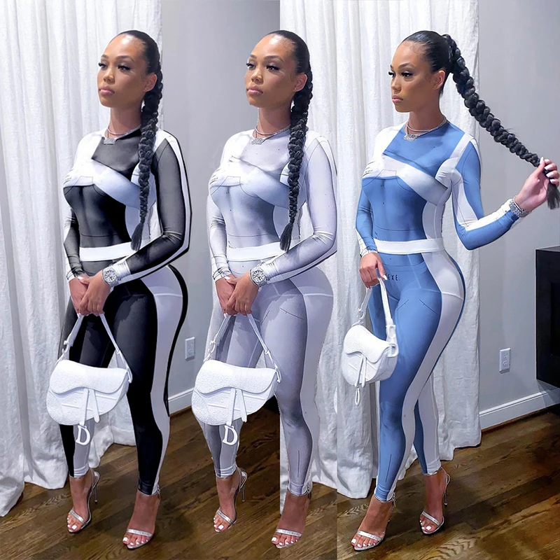 Sexy Women's Long Sleeve Tops T Shirt Long Pants Sweatpants Printed Sportswear Printed Waist Two-Piece Suit Women Autumn Winter
Sexy Women's Long Sleeve Tops T Shirt Long Pants Sweatpants Printed Sportswear Printed Waist Two-Piece Suit Women Autumn Winter