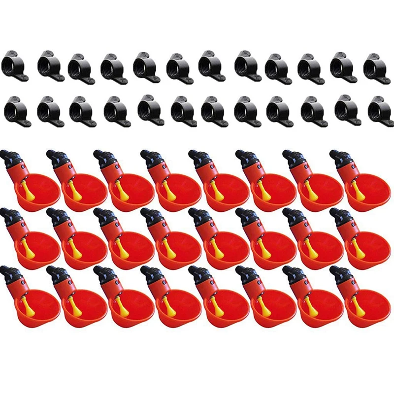 24Pcs Feed Automatic Bird Coop Poultry Chicken Fowl Drinker Water Drinking Cups Livestock Drinking Cup Poultry Tools
24Pcs Feed Automatic Bird Coop Poultry Chicken Fowl Drinker Water Drinking Cups Livestock Drinking Cup Poultry Tools