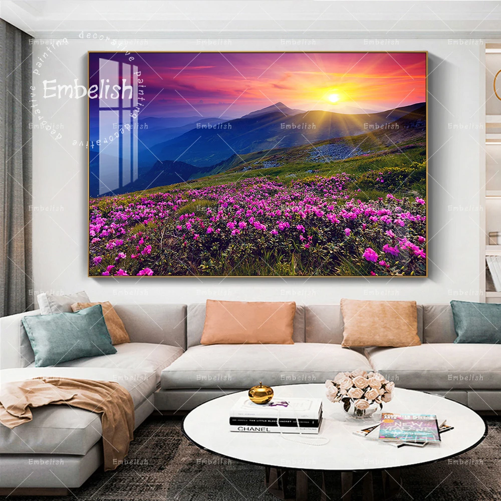 Sunset Flowers On Summer Mountain Landscape Wall Art Pictures For Living Room Modern Home Decor Posters HD Print Canvas Painting
Sunset Flowers On Summer Mountain Landscape Wall Art Pictures For Living Room Modern Home Decor Posters HD Print Canvas Painting