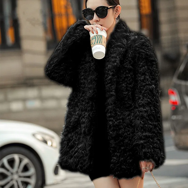 Real Ladies Winter Shearling Fur Jacket OL Style Elegant Sashes Slim Short Coat Women Winter Streetwear Warm White Outerwear
Real Ladies Winter Shearling Fur Jacket OL Style Elegant Sashes Slim Short Coat Women Winter Streetwear Warm White Outerwear