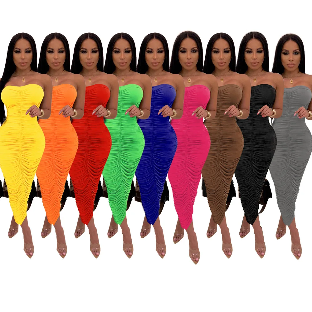 New Solid Color Temperament Tight-Fitting Hip-Wrapped Milk Silk Dress Candy Color High Elastic Pleated Tube Top Dress
New Solid Color Temperament Tight-Fitting Hip-Wrapped Milk Silk Dress Candy Color High Elastic Pleated Tube Top Dress