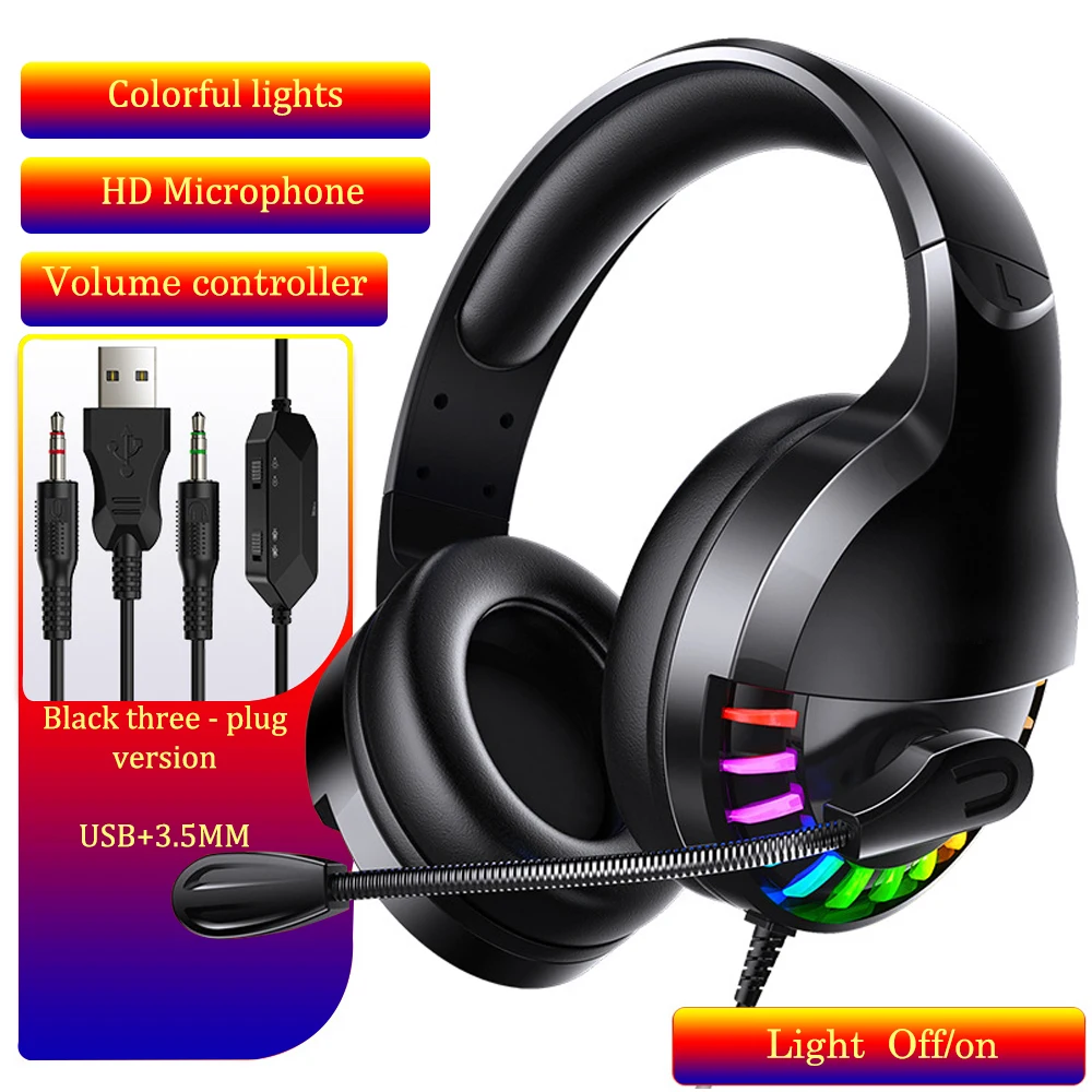 Игровая гарнитура USB 3,5 мм, глубокие басы, стерео, игровые наушники с HD микрофоном, подсветильник ка для PS4, телефона, ноутбука, ПК, геймера
Игровая гарнитура USB 3,5 мм, глубокие басы, стерео, игровые наушники с HD микрофоном, подсветильник ка для PS4, телефона, ноутбука, ПК, геймера