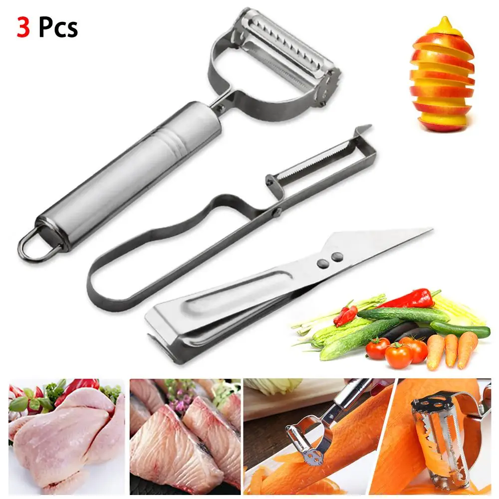 3 pieces/set Stainless Steel Double-sided Peeler Sharp Grater Peeler Suitable for All Kinds of Vegetables and Fruits
3 pieces/set Stainless Steel Double-sided Peeler Sharp Grater Peeler Suitable for All Kinds of Vegetables and Fruits