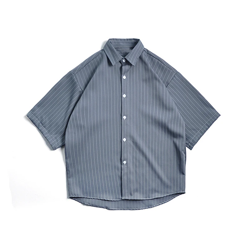 Summer Striped Shirt Men's Fashion Dress Shirt Business Casual Shirt Men Streetwear Wild Loose Short Sleeve Shirt Mens 
Summer Striped Shirt Men's Fashion Dress Shirt Business Casual Shirt Men Streetwear Wild Loose Short Sleeve Shirt Mens