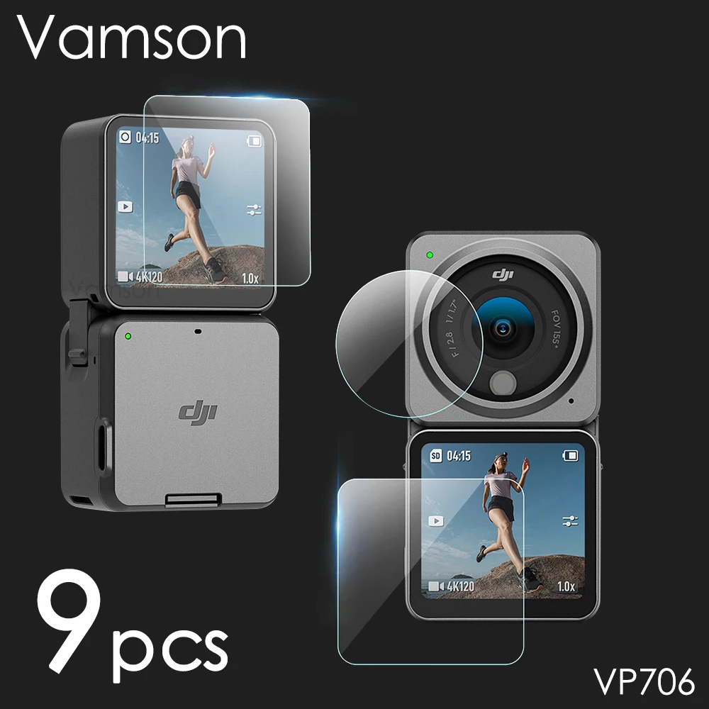 Закаленное стекло Vamson для защиты экрана, чехол для DJI Action 2, Защитная пленка для объектива камеры, аксессуары для DJI Action VP706
Закаленное стекло Vamson для защиты экрана, чехол для DJI Action 2, Защитная пленка для объектива камеры, аксессуары для DJI Action VP706