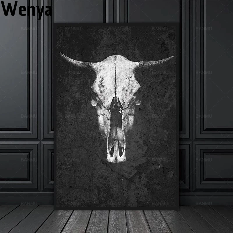 Wall Art Canvas Painting Hd Print Poster Black And White Animal Cow Head Skull Decoration Living Room Picture Home Decoration
Wall Art Canvas Painting Hd Print Poster Black And White Animal Cow Head Skull Decoration Living Room Picture Home Decoration