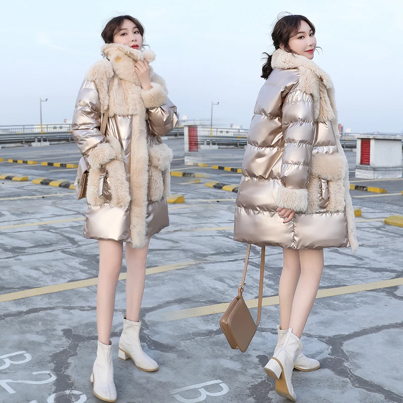 Winter New Jacket Women Parkas Long Glossy White Duck Down Outerwear Fashion Lamb Warm Jacket Casual Overcoat Ladies Tide H940
Winter New Jacket Women Parkas Long Glossy White Duck Down Outerwear Fashion Lamb Warm Jacket Casual Overcoat Ladies Tide H940