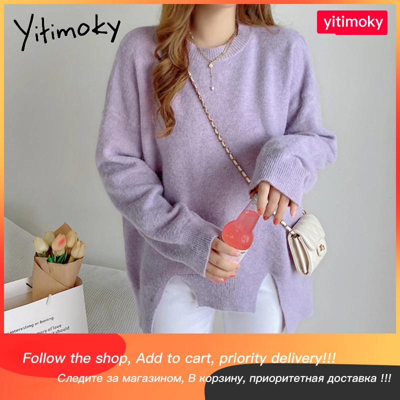 Женский свитер Yitimoky, фиолетовый Асимметричный корейский шикарный Свободный пуловер, однотонная модная Новая Вязаная осенне-зимняя зеленая...
Женский свитер Yitimoky, фиолетовый Асимметричный корейский шикарный Свободный пуловер, однотонная модная Новая Вязаная осенне-зимняя зеленая...