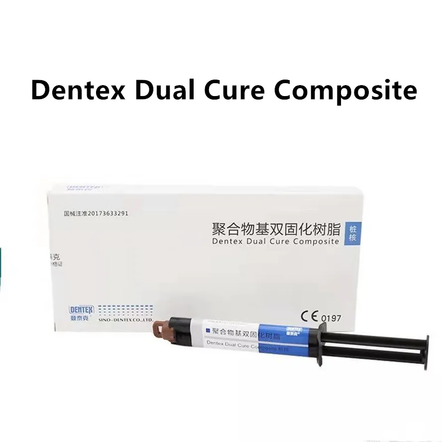 

2Packs A2/A3 Shade Dental Dual Cure Flowable Composite Flow Resin 8g Syringe Light Self Cure Core Crown Build Up DENTEX