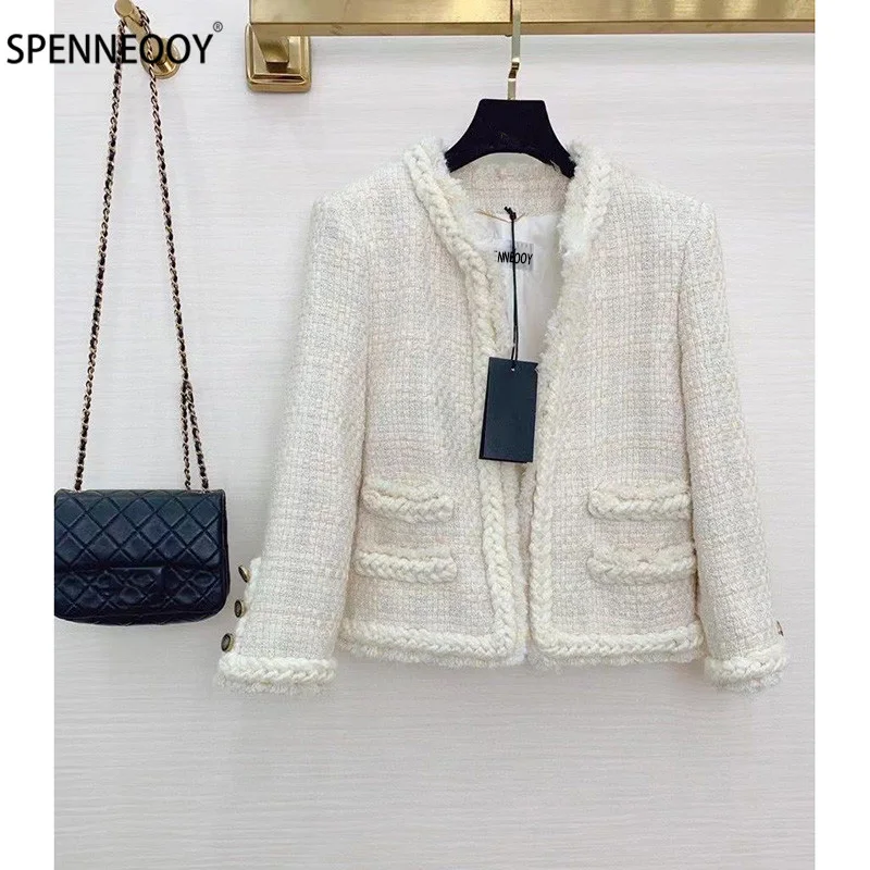 SPENNEOOY Designer Brand Autumn Vintage Tweed Overcoat Outwear Women Long Sleeve Elegant Cardigan Jackets Coat
SPENNEOOY Designer Brand Autumn Vintage Tweed Overcoat Outwear Women Long Sleeve Elegant Cardigan Jackets Coat