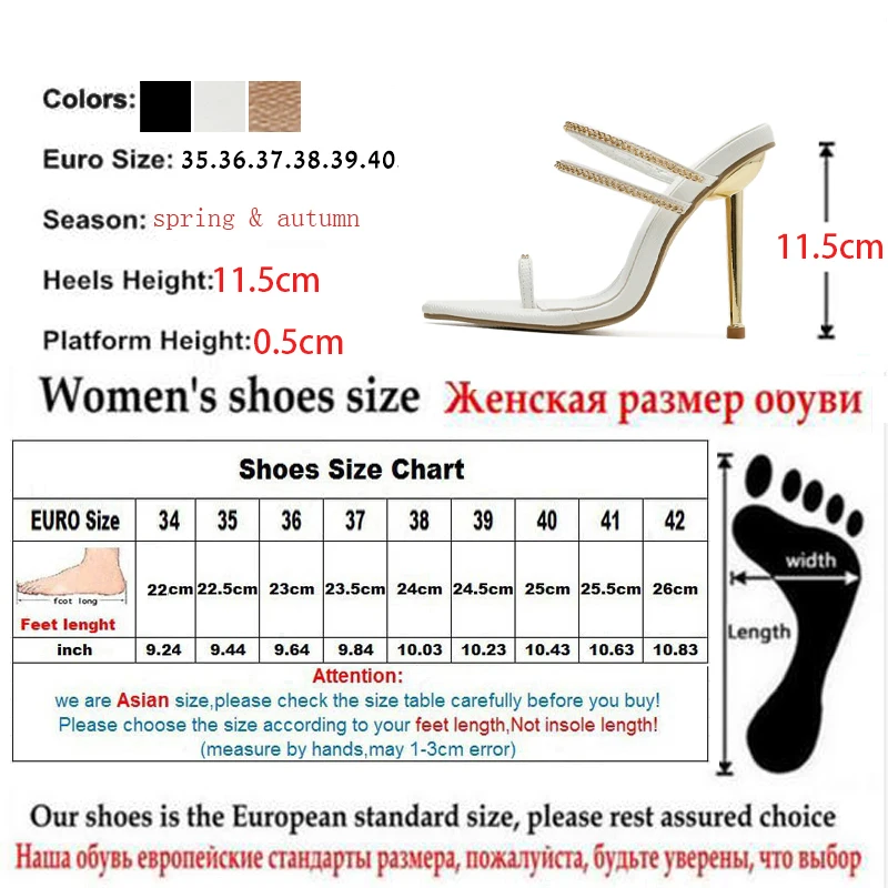 Aneikeh Sexy PU Women Mules Summer Thong Metal Decoratio Chain Thin High Heel Concise Fashion Shallow Party Ladies Sandals 2021
Aneikeh Sexy PU Women Mules Summer Thong Metal Decoratio Chain Thin High Heel Concise Fashion Shallow Party Ladies Sandals 2021