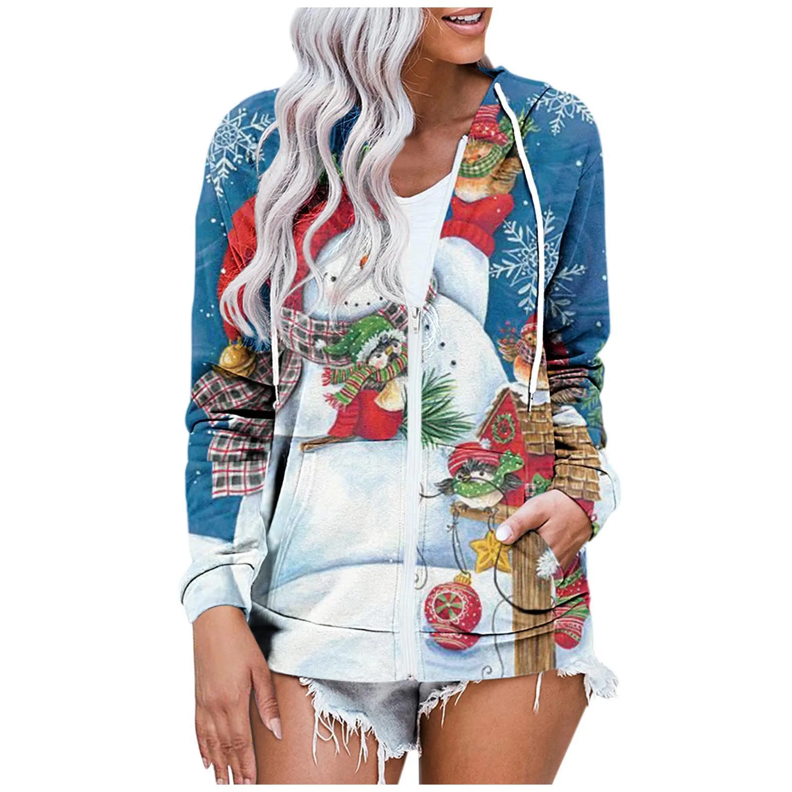 Chrismas Print Hoodies Jacket Zip Up Oversized Women Korean Hooded Long Sleeve Zipper Santa Drawstring Print Coat Outerwear 2021
Chrismas Print Hoodies Jacket Zip Up Oversized Women Korean Hooded Long Sleeve Zipper Santa Drawstring Print Coat Outerwear 2021