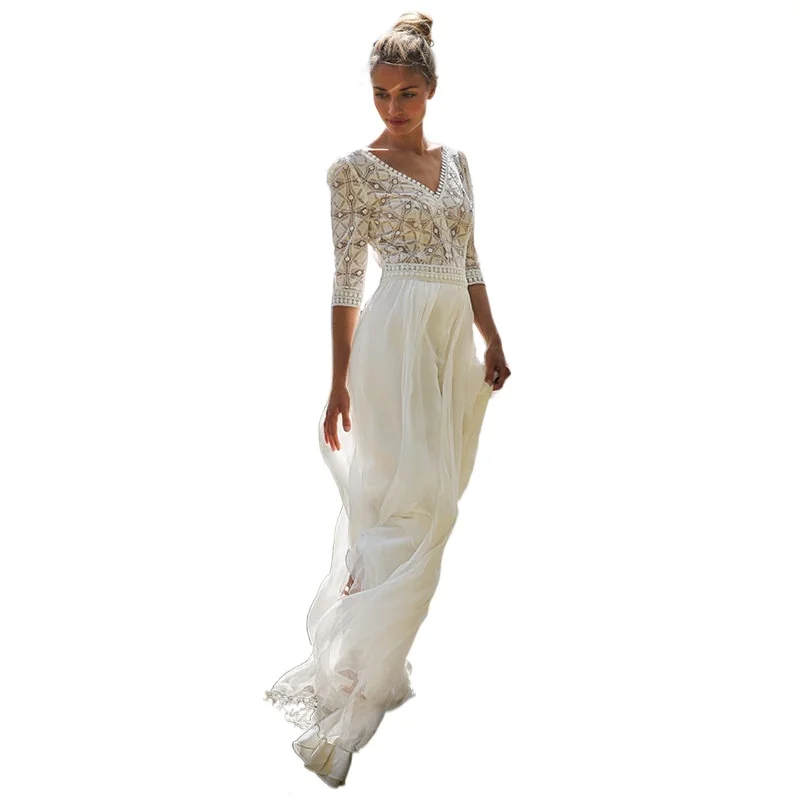 Chiffon Hollow Wedding Dress Seaside Vacation Beach Long Dress Swimsuit Bikini Cover Up Women
Chiffon Hollow Wedding Dress Seaside Vacation Beach Long Dress Swimsuit Bikini Cover Up Women