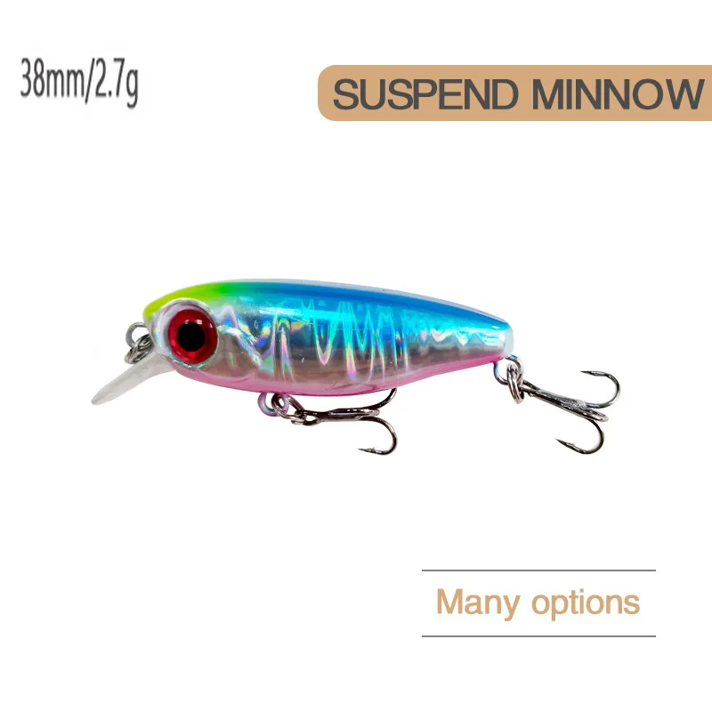 1Pcs Suspend Minnow Fishing Lures 38mm 2.7g Wobblers Hard Artificial Bait Jerkbait Crankbait For Perch Trout Bass Tackle
1Pcs Suspend Minnow Fishing Lures 38mm 2.7g Wobblers Hard Artificial Bait Jerkbait Crankbait For Perch Trout Bass Tackle