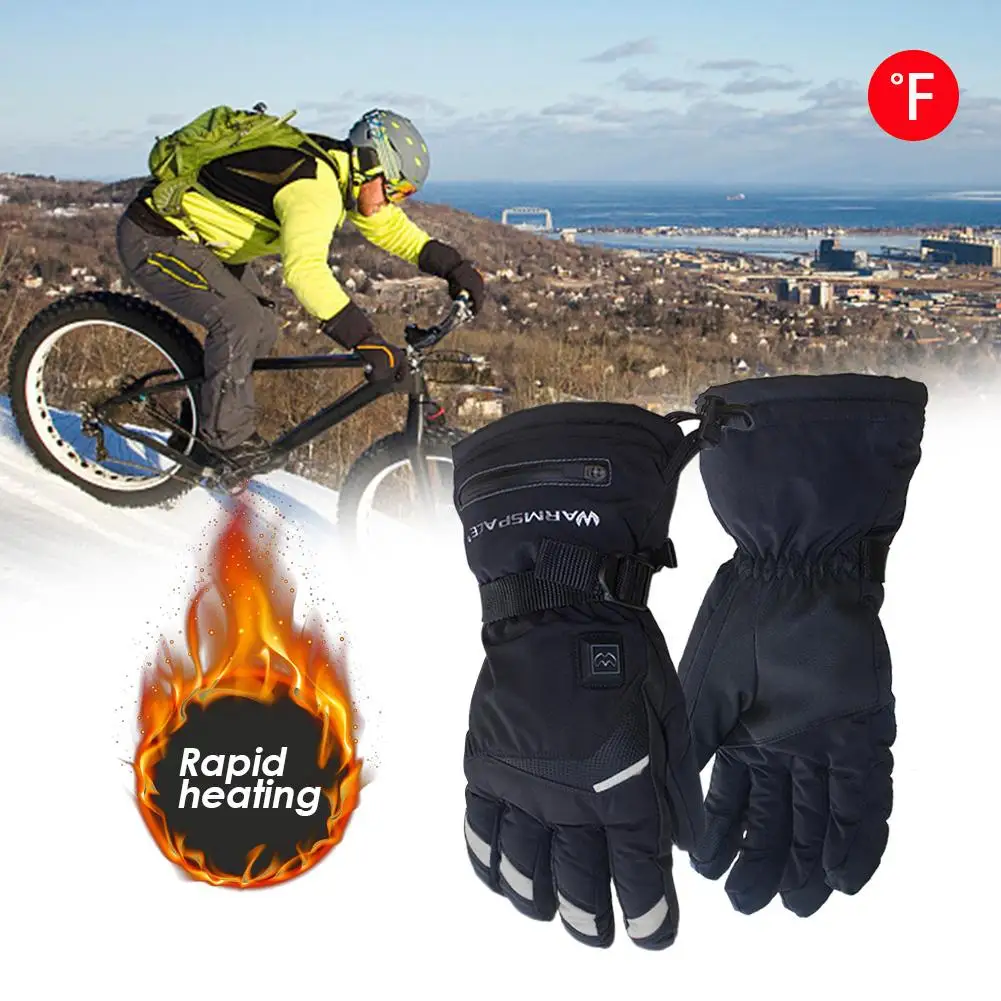 Men Women Motorcycle Electric Heated Gloves Temperature 5 Speed Adjustment USB Hand Warmer Safety For Skiing Hiking Camping | Спорт и