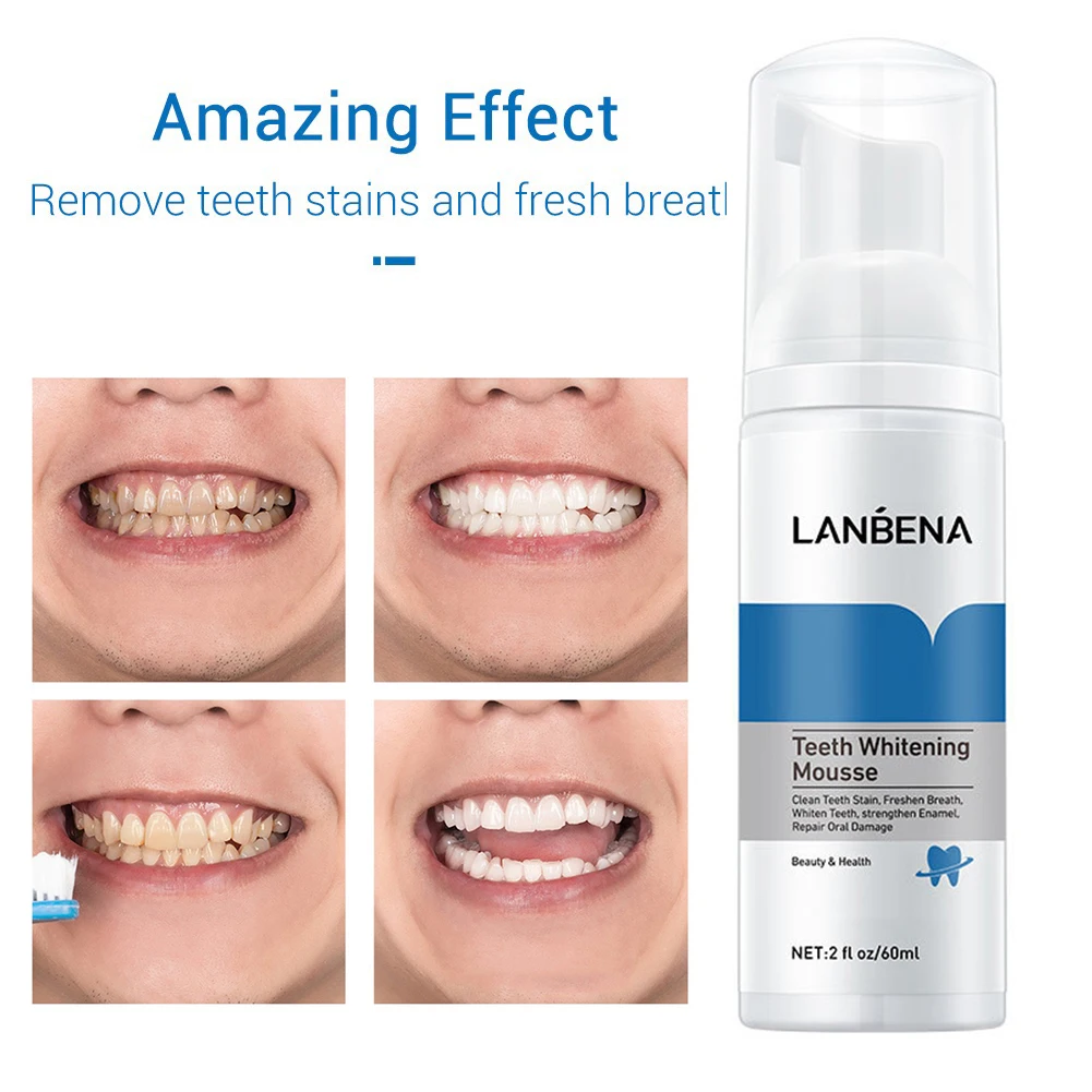 Tooth Whitening Cleaning Mousse Remove Plaque Stains Oral Odor Fresh breath Bright Teeth Toothpaste Dental Care Tool 60ml
Tooth Whitening Cleaning Mousse Remove Plaque Stains Oral Odor Fresh breath Bright Teeth Toothpaste Dental Care Tool 60ml