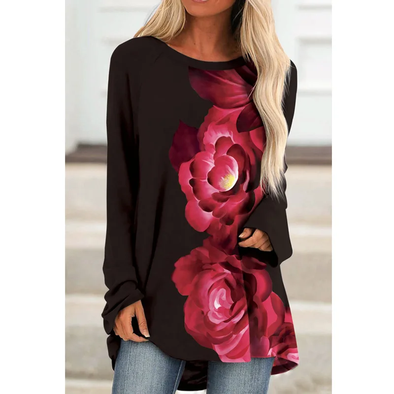 Casual Woman T-Shirts Long Sleeve Round Neck Pullover Tops Female Floral Print Loose Basic Tee Shirts Plus Size Fashion Vintage
Casual Woman T-Shirts Long Sleeve Round Neck Pullover Tops Female Floral Print Loose Basic Tee Shirts Plus Size Fashion Vintage