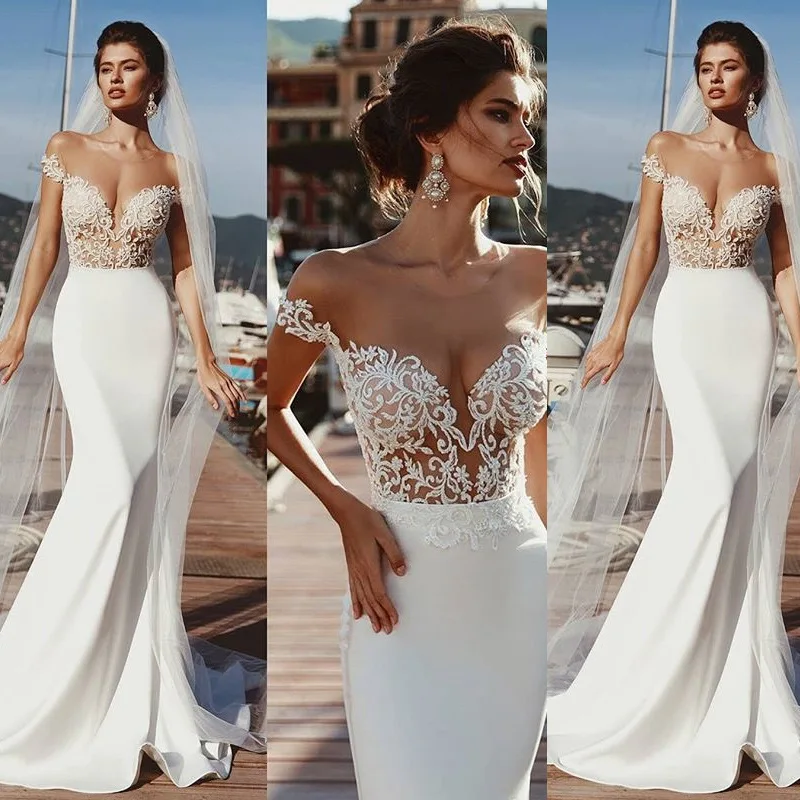 New White Women's Wedding Dress Sexy Deep V Neck Lace Slim Bride Gowns Vestido De Noiva Casamento Mariage Gelinlik Brautkleider
New White Women's Wedding Dress Sexy Deep V Neck Lace Slim Bride Gowns Vestido De Noiva Casamento Mariage Gelinlik Brautkleider