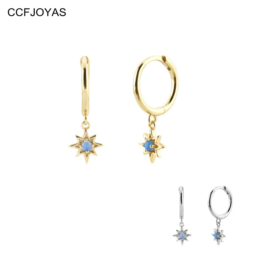 CCFJOYAS 8.5mm 925 Sterling Silver Small Hoop Earrings for Women Simple Geometric Octagonal Star Opal Pendant Earrings Jewelry 
CCFJOYAS 8.5mm 925 Sterling Silver Small Hoop Earrings for Women Simple Geometric Octagonal Star Opal Pendant Earrings Jewelry