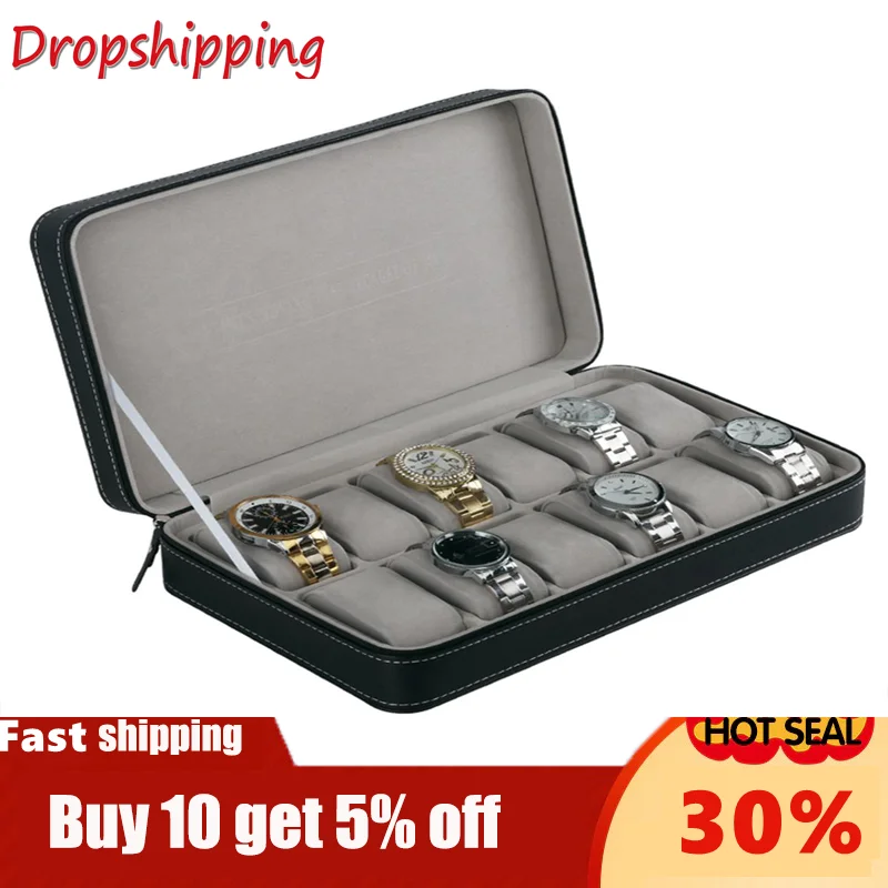 Watch Box 6/10/12slots PU leather Jewelry Watch Case Elegant Wrist Watch Present Gift Case Display Storage Organizer Holder Gray
Watch Box 6/10/12slots PU leather Jewelry Watch Case Elegant Wrist Watch Present Gift Case Display Storage Organizer Holder Gray