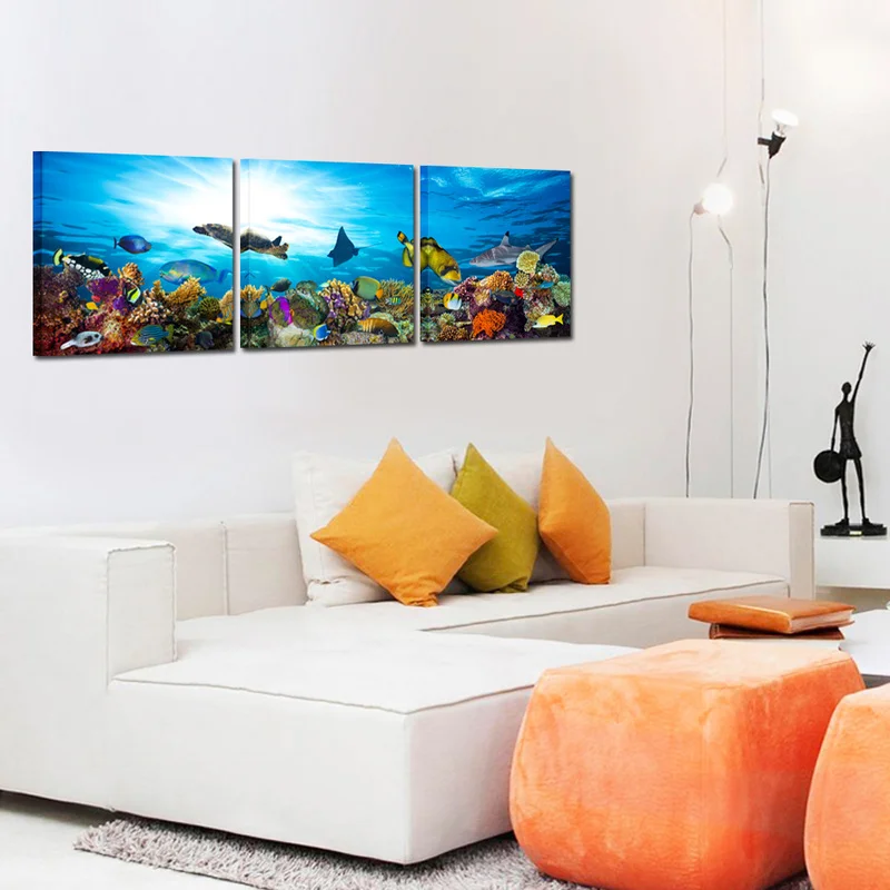 3 Pieces Canvas Posters and Prints Bedroom Fish on Coral Reef Poster Print Home Decor Poster HD Painting for Room Decoration
3 Pieces Canvas Posters and Prints Bedroom Fish on Coral Reef Poster Print Home Decor Poster HD Painting for Room Decoration