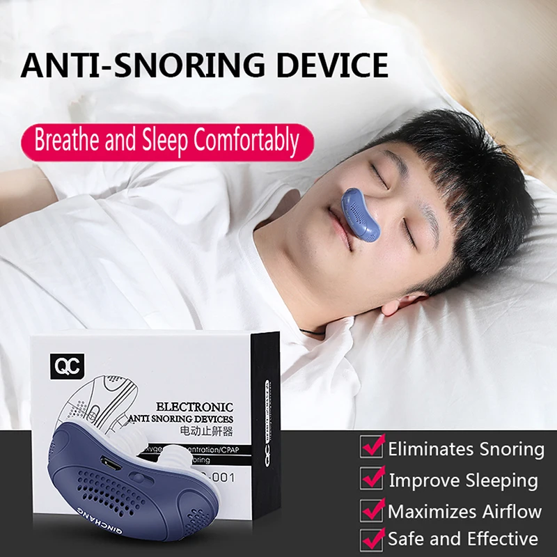 

Electric Anti Snoring Prevention Electronic Device Sleep Stop Snore Aid Stopper New