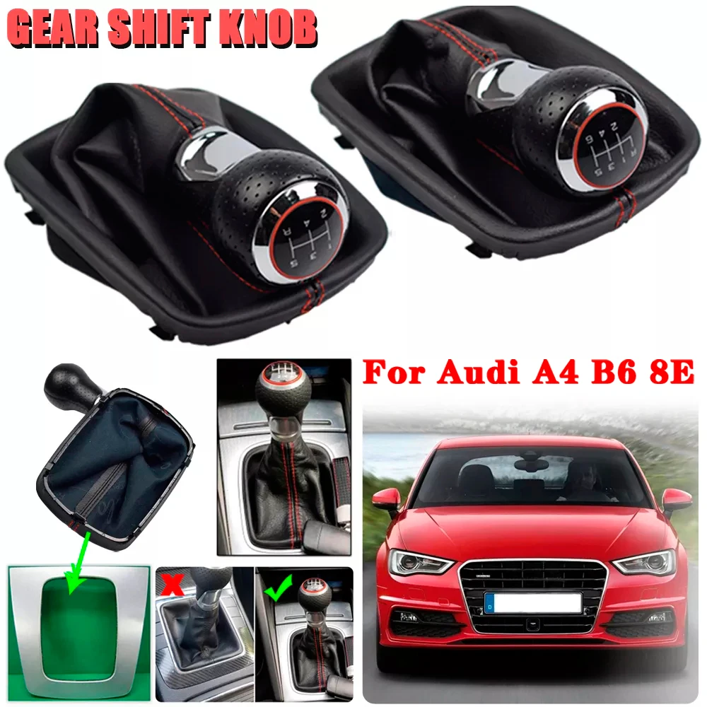 Shifter Car Leather Boot Gear Shift Knob Head Lever Cover Accessories For Audi A4 B6 8E 2000-2004 C5 A6 4B 1997-2005 Manual MT
Shifter Car Leather Boot Gear Shift Knob Head Lever Cover Accessories For Audi A4 B6 8E 2000-2004 C5 A6 4B 1997-2005 Manual MT