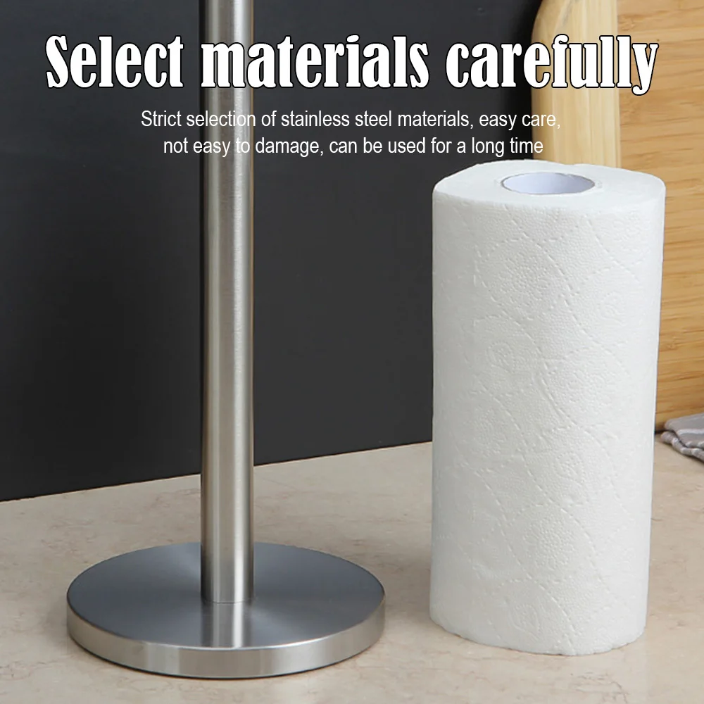 Paper Towel Holder Stainless Steel Tissue Storage Stand Vertical Roll Paper Towel Rack for Kitchen Bathroom Living Room
Paper Towel Holder Stainless Steel Tissue Storage Stand Vertical Roll Paper Towel Rack for Kitchen Bathroom Living Room