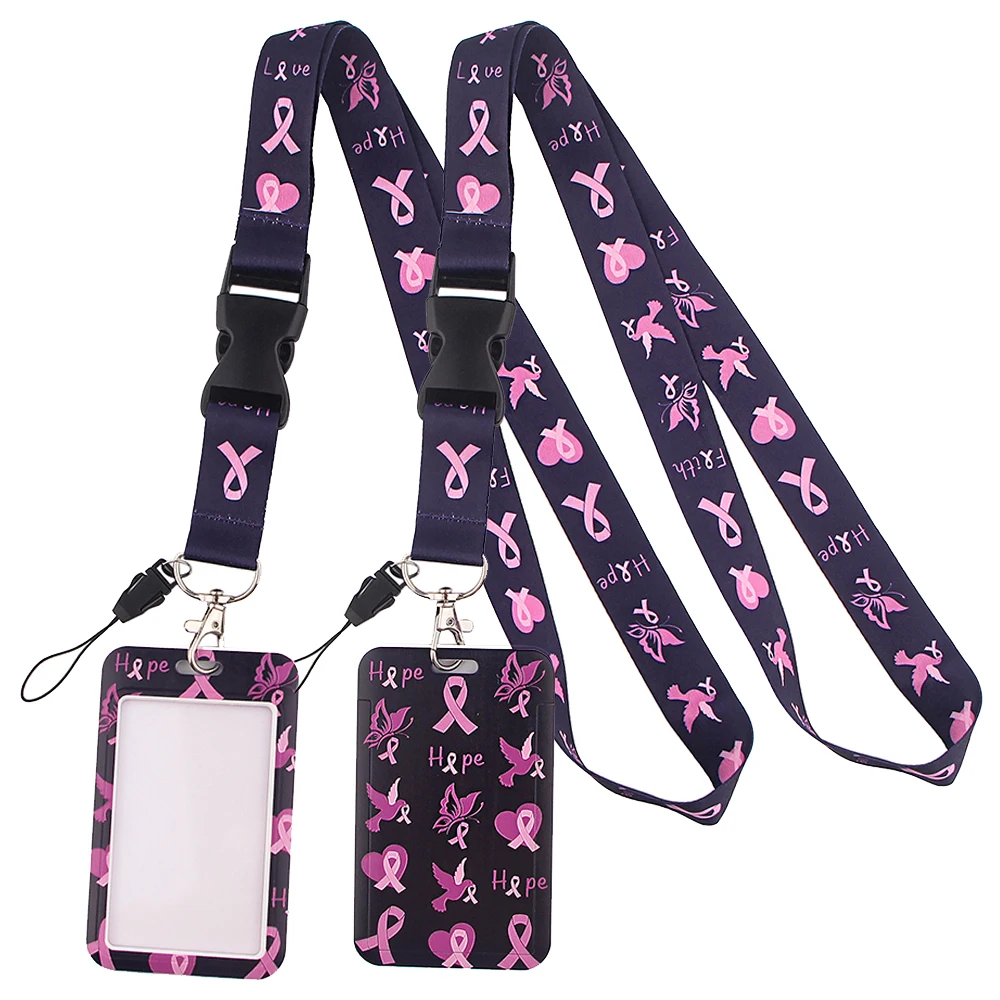 LT102 Pink Ribbon Breast Cancer Keychain Ribbon Lanyards for Keys ID Card Phone Straps Hanging Rope Lariat Students Badge Holder
LT102 Pink Ribbon Breast Cancer Keychain Ribbon Lanyards for Keys ID Card Phone Straps Hanging Rope Lariat Students Badge Holder