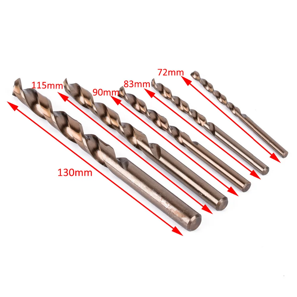 5pcs HSS-CO M35 Cobalt Drill Bits High Quality Twist Drill Bits Set 4/5/6/8/10mm For Woodworking Tools
5pcs HSS-CO M35 Cobalt Drill Bits High Quality Twist Drill Bits Set 4/5/6/8/10mm For Woodworking Tools