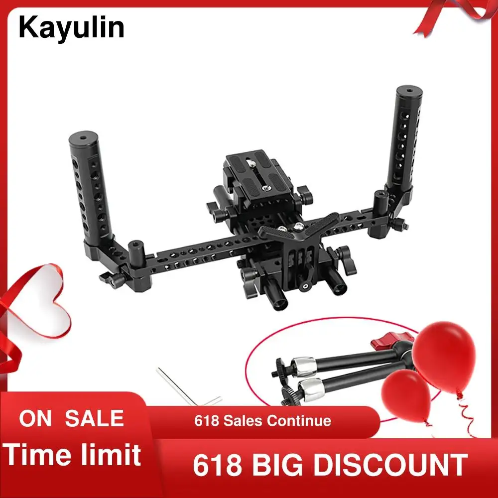 Kayulin комплект клетки для камеры с открытым концом QR пластиной Manfrotto и 15 мм LWS