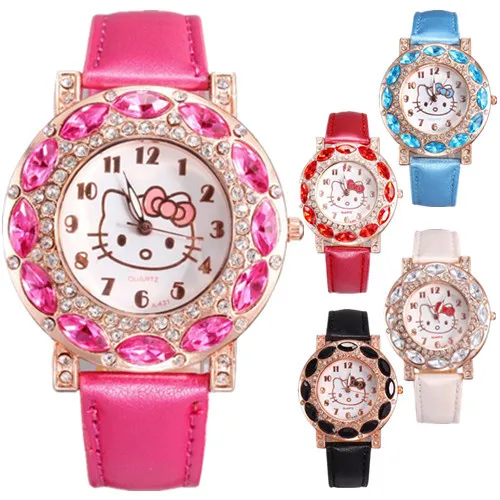 Kids Watches Cute Cat Kitty Fashion Cartoon Quartz WristWatch Leather Watchband Gift for Girls Children
Kids Watches Cute Cat Kitty Fashion Cartoon Quartz WristWatch Leather Watchband Gift for Girls Children