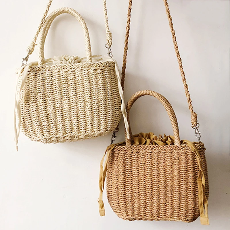 Women Bohemian Summer Beach Rattan Bucket Bag String Drawstring Straw Tote for Female Long Strap Lady Weaving Handbags and Purse
Women Bohemian Summer Beach Rattan Bucket Bag String Drawstring Straw Tote for Female Long Strap Lady Weaving Handbags and Purse