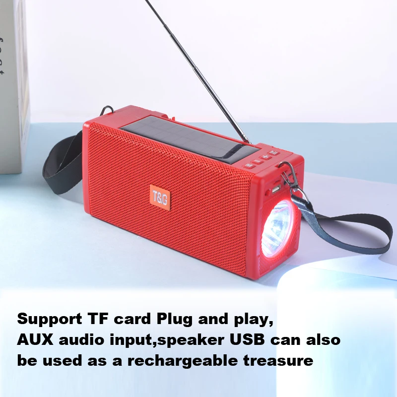 2020 new TG188 wireless solar charging outdoor multi-function FM radio stereo bluetooth speaker with LED flashlight, support TWS
2020 new TG188 wireless solar charging outdoor multi-function FM radio stereo bluetooth speaker with LED flashlight, support TWS