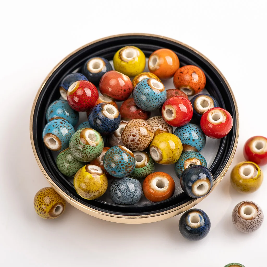 6 12 # Разноцветные керамические фарфоровые шарики бусины с большим отверстием для