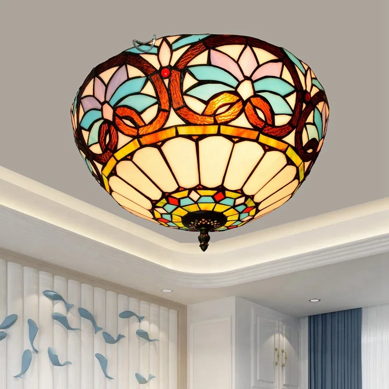 Creative Mediterranean Vintage Tiffany Colored Glass Aisle Corridor Balcony Lobby Bedroom Ceiling Lamp 40cm
Creative Mediterranean Vintage Tiffany Colored Glass Aisle Corridor Balcony Lobby Bedroom Ceiling Lamp 40cm