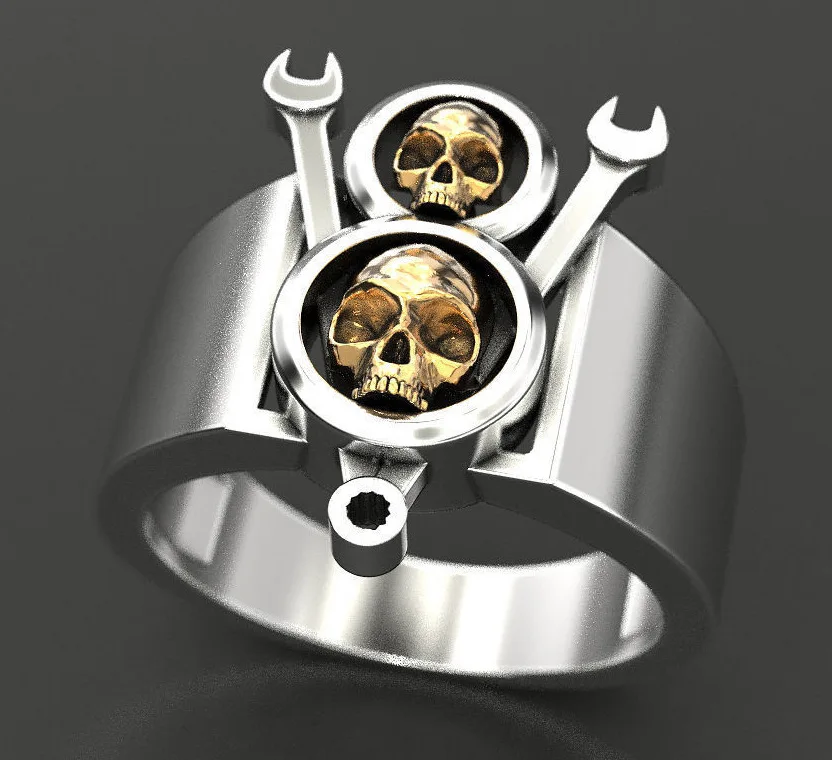 Mens Classic Nobility Skull Wrench Ring 316L Stainless Steel Biker Rings Punk Fasion Jewelry Gift for Men
Mens Classic Nobility Skull Wrench Ring 316L Stainless Steel Biker Rings Punk Fasion Jewelry Gift for Men