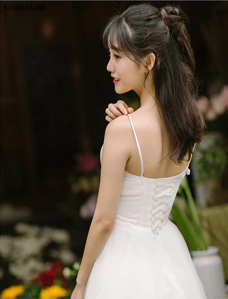 KAUNISSINA Cheap Wedding Dress Vestidos De Novia Women Sweetheart Spaghetti Straps Sleeveless White Tulle Simple Bridal Gowns
KAUNISSINA Cheap Wedding Dress Vestidos De Novia Women Sweetheart Spaghetti Straps Sleeveless White Tulle Simple Bridal Gowns