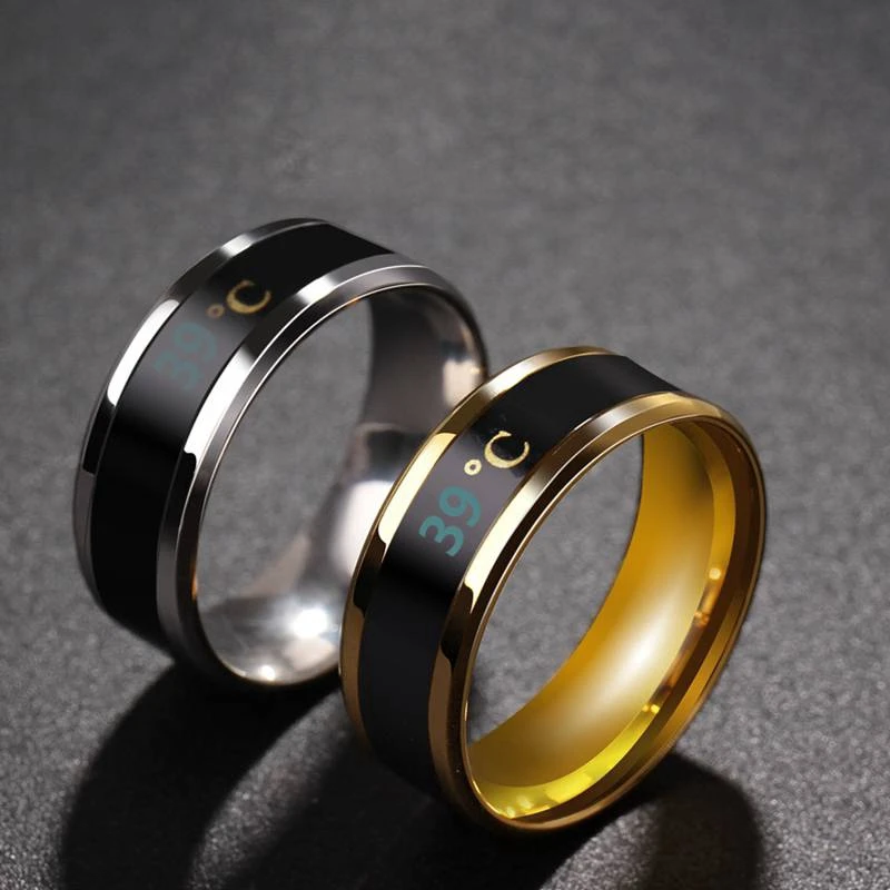 Smart Sensor Body Temperature Ring Stainless Steel Fashion Display Real-time Temperature Test Finger Rings mens womens rings
Smart Sensor Body Temperature Ring Stainless Steel Fashion Display Real-time Temperature Test Finger Rings mens womens rings