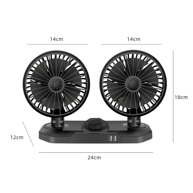 Universal Car Fan Cooler Air 12V/24V Cooling Dual Head 360 Degree Adjustable Auto Low Noise Strong Wind With Dual USB
Universal Car Fan Cooler Air 12V/24V Cooling Dual Head 360 Degree Adjustable Auto Low Noise Strong Wind With Dual USB