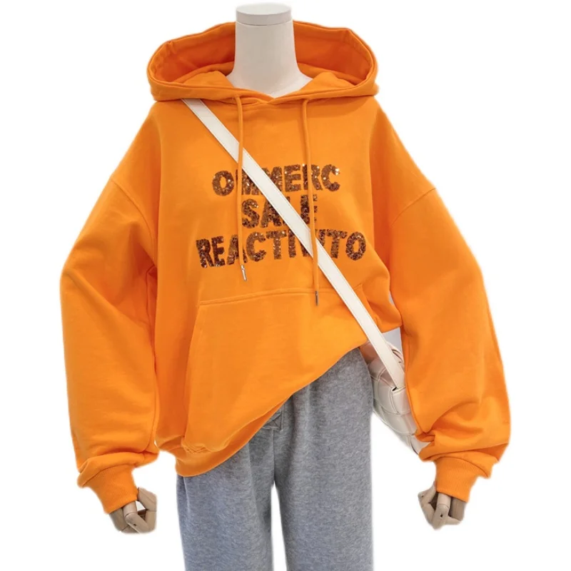 2021 Spring Loose Sequins Women's Large Size Fashion Letters Hooded Casual Coat Sweatshirt Hoodie
2021 Spring Loose Sequins Women's Large Size Fashion Letters Hooded Casual Coat Sweatshirt Hoodie