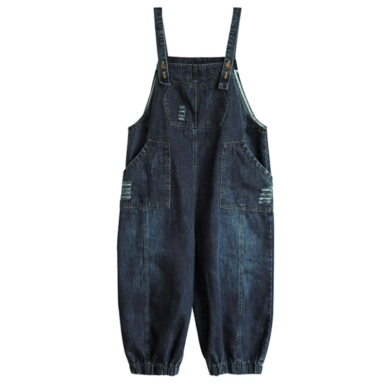 Suspenders ripped denim jumpsuit for women 2021 spring summer literary retro loose all-match Rompers Loose Jumpsuit Femme K210
Suspenders ripped denim jumpsuit for women 2021 spring summer literary retro loose all-match Rompers Loose Jumpsuit Femme K210