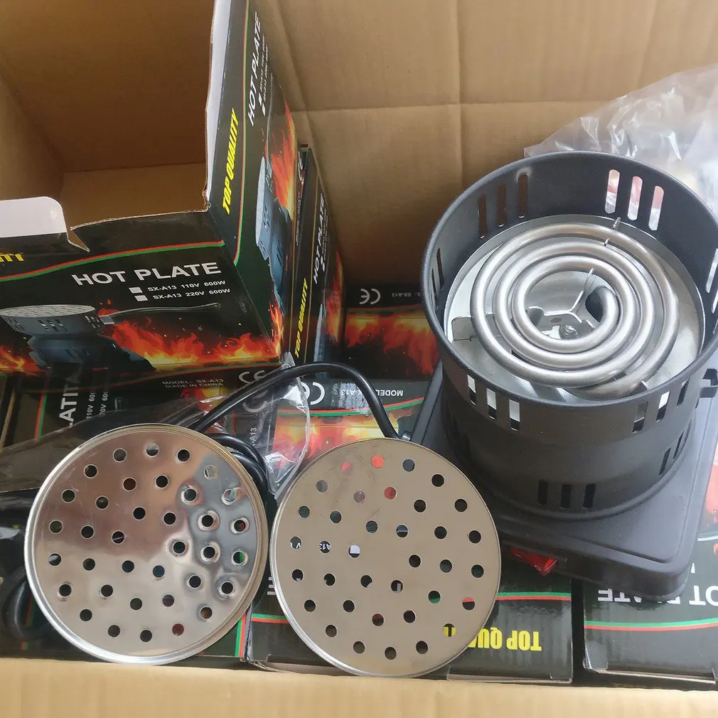 600W Metal Electric Charcoal Burner Including Removable Tray + Tongs Thickened Charcoal Stove for Household Use 
600W Metal Electric Charcoal Burner Including Removable Tray + Tongs Thickened Charcoal Stove for Household Use