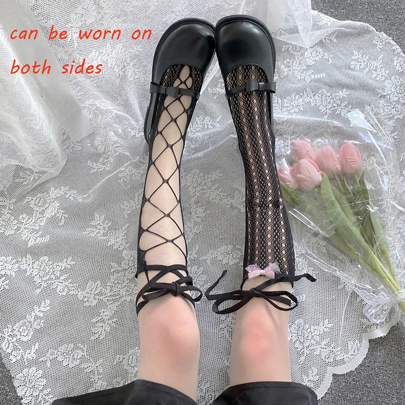 Japanese Style Lolita Lace Socks For Girls Sexy Gothic Bow Bandage Socks Nice-looking JK Uniform Breathable Soft Stockings
Japanese Style Lolita Lace Socks For Girls Sexy Gothic Bow Bandage Socks Nice-looking JK Uniform Breathable Soft Stockings