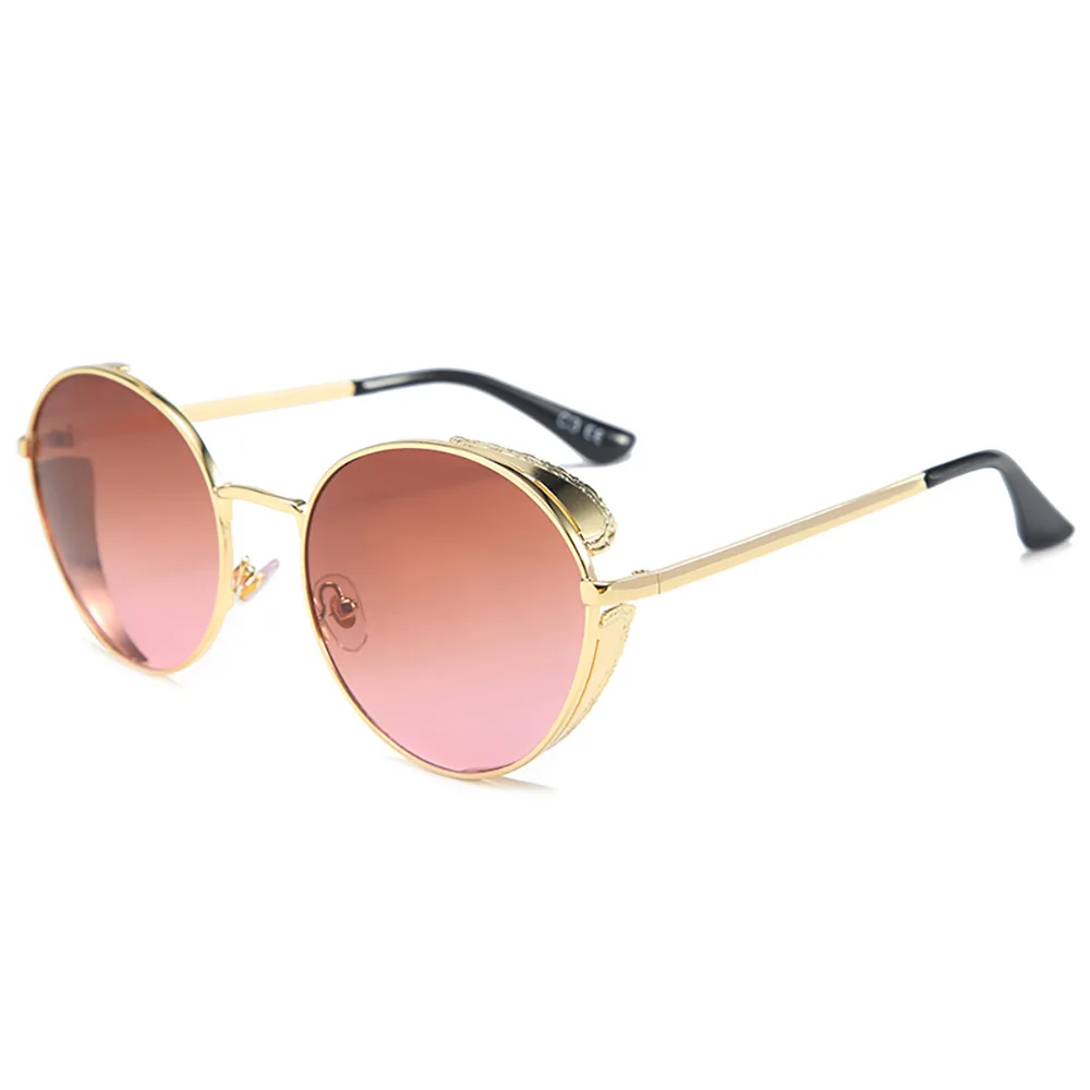 

Round Steampunk Sunglasses Men 2021 Fashion Elastic Temples Brand Designer Vintage Rimless Sun Glasses For Women Lentes De Sol
