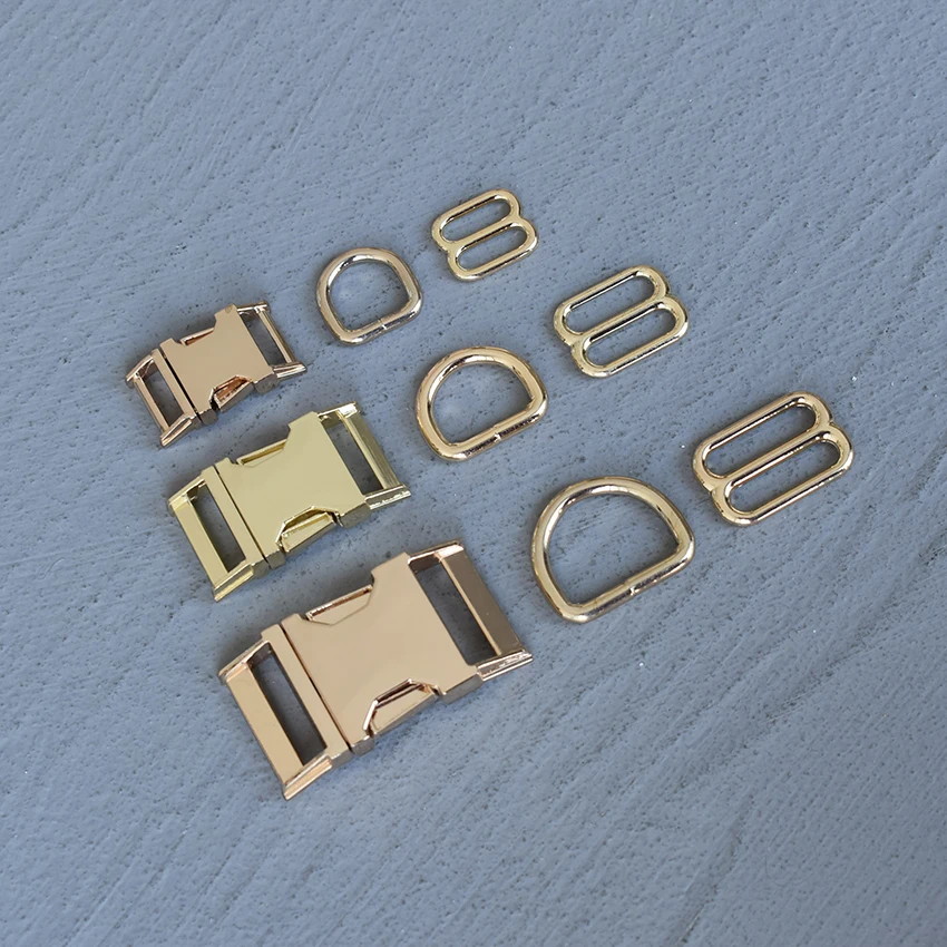 50 Sets 15/20/25mm Metal Hardware D Ring Belt Straps Slider Gold Release Buckle Spring Hook For Dog Leash Harness Accessories
50 Sets 15/20/25mm Metal Hardware D Ring Belt Straps Slider Gold Release Buckle Spring Hook For Dog Leash Harness Accessories