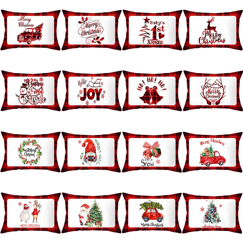 Christmas Red Plaid Pillowcover 30*50 Cartoon Santa Truck Tree Print Pillowcase Decorative Throw Pillows Polyester Cushion Cover
Christmas Red Plaid Pillowcover 30*50 Cartoon Santa Truck Tree Print Pillowcase Decorative Throw Pillows Polyester Cushion Cover